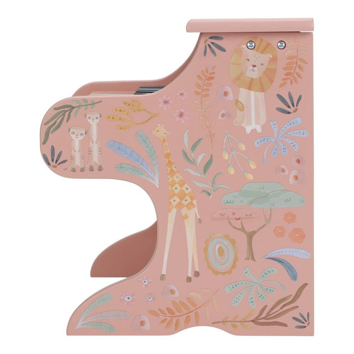 Piano em Madeira Little Dutch Safari Friends Rosa