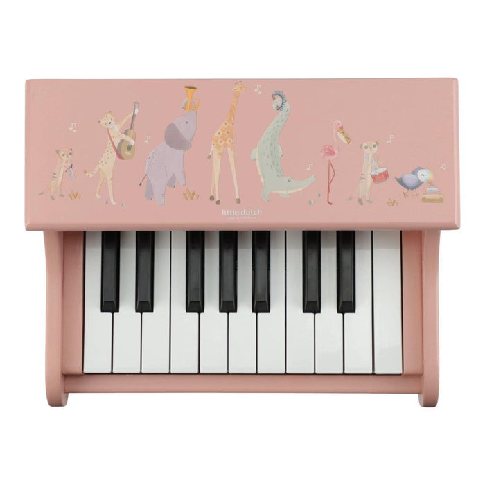 Piano em Madeira Little Dutch Safari Friends Rosa