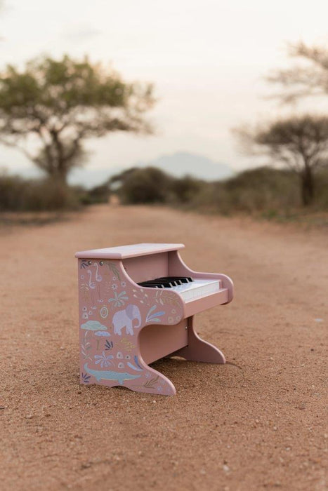 Piano em Madeira Little Dutch Safari Friends Rosa