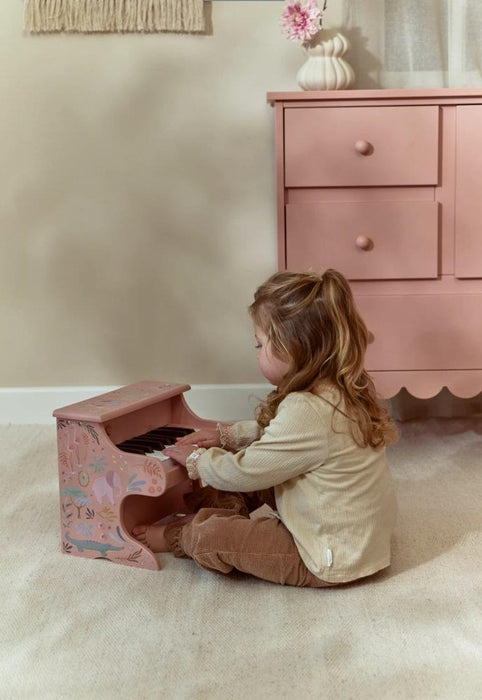 Piano em Madeira Little Dutch Safari Friends Rosa
