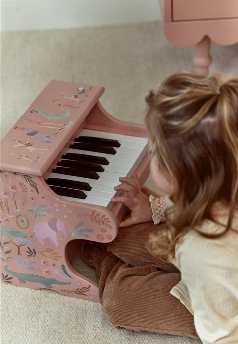 Piano em Madeira Little Dutch Safari Friends Rosa