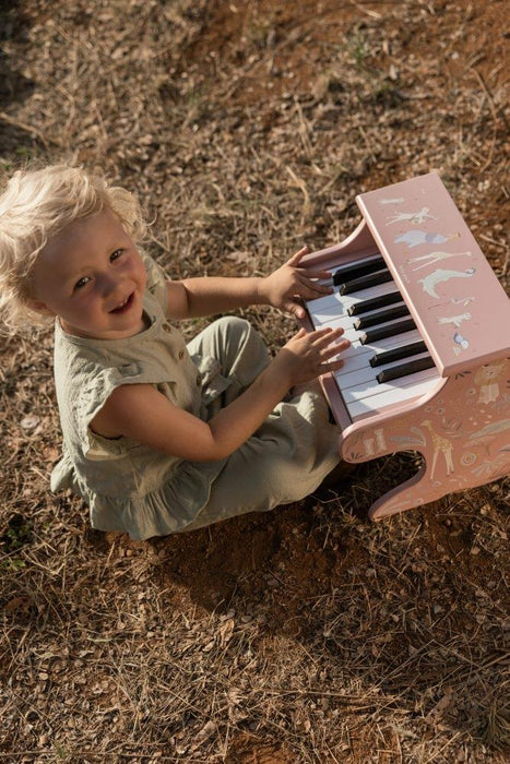 Piano em Madeira Little Dutch Safari Friends Rosa