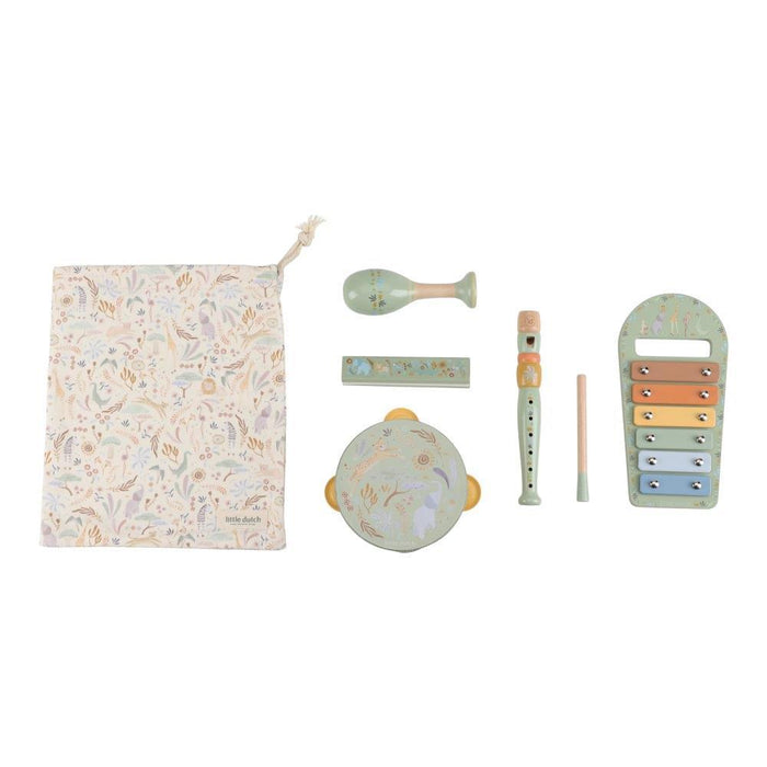 Conjunto Musical com Saco de Pano Little Dutch Safari Friends Verde