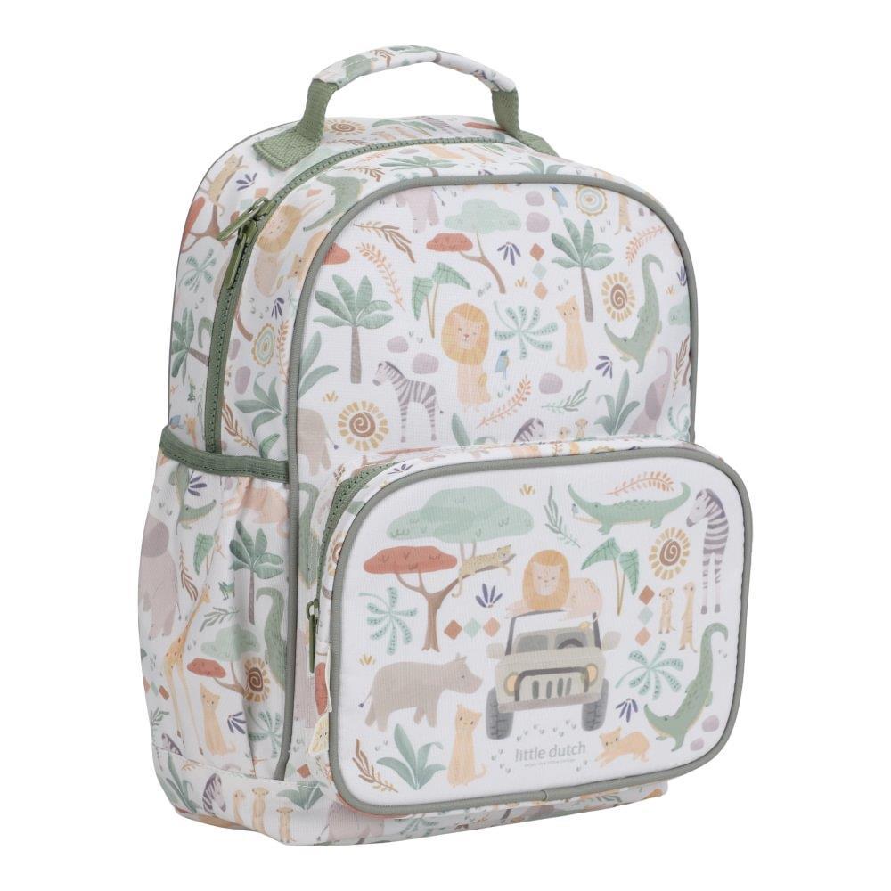 Mochila Little Dutch Safari Friends Branco 35cm