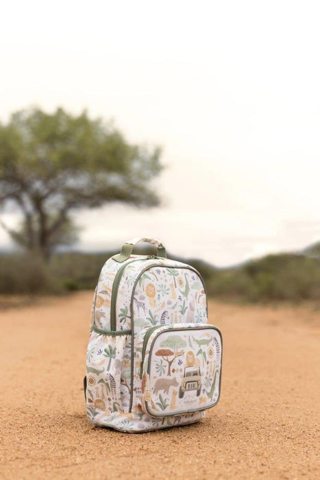 Mochila Little Dutch Safari Friends Branco 35cm