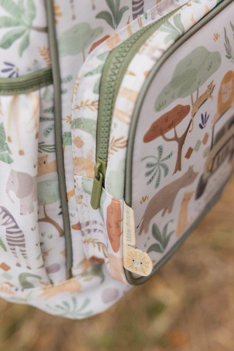 Mochila Little Dutch Safari Friends Branco 35cm