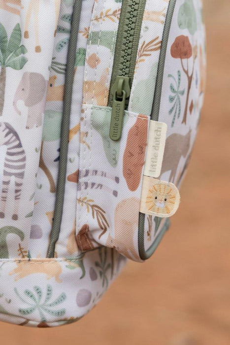 Mochila Little Dutch Safari Friends Branco 35cm