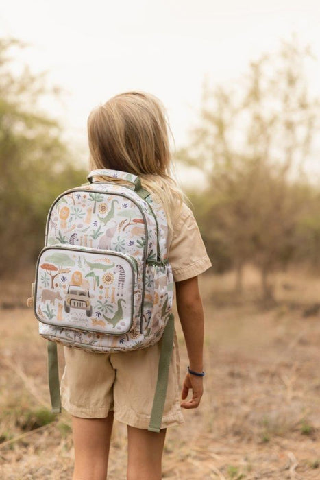 Mochila Little Dutch Safari Friends Branco 35cm