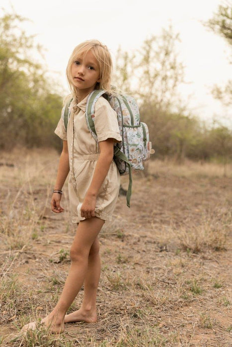 Mochila Little Dutch Safari Friends Branco 35cm