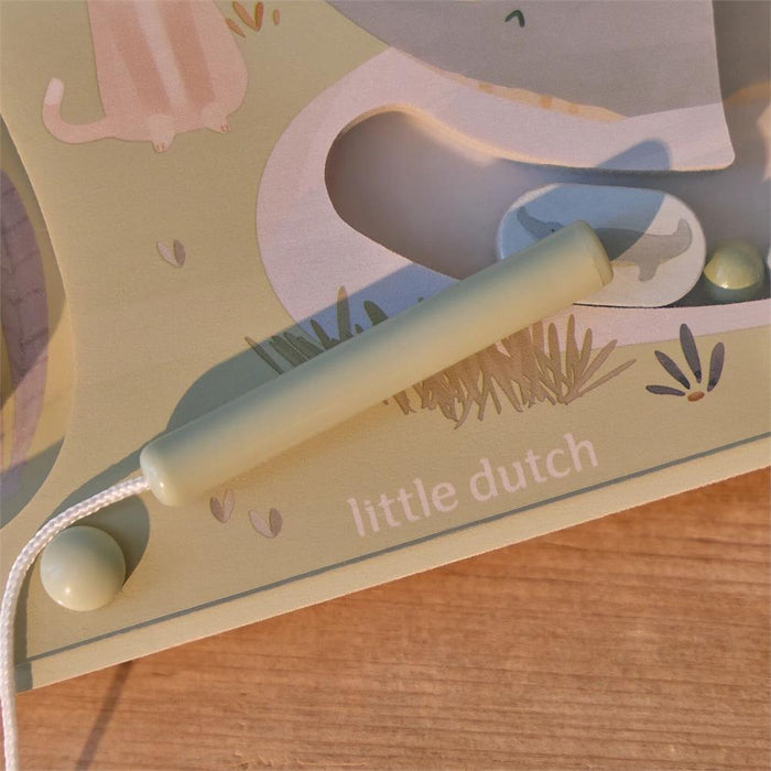 Labirinto Magnético em Madeira Little Dutch Safari Friends Verde
