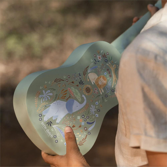 Guitarra em Madeira Little Dutch Safari Friends Verde