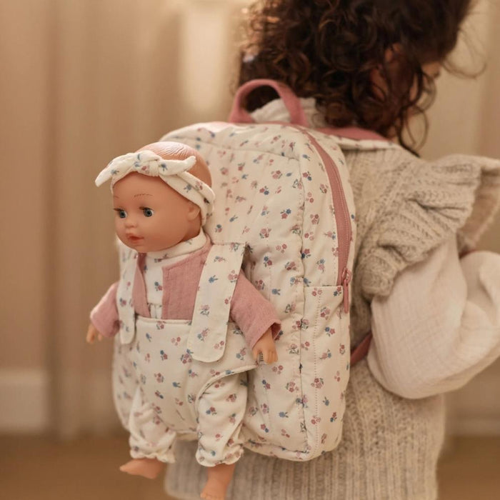 Mochila Porta-Bebé para Boneca Little Dutch Rosa Flores