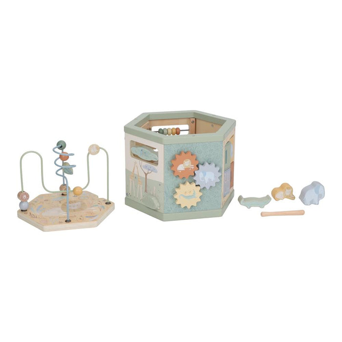 Cubo de Atividades em Madeira Little Dutch Safari Friends