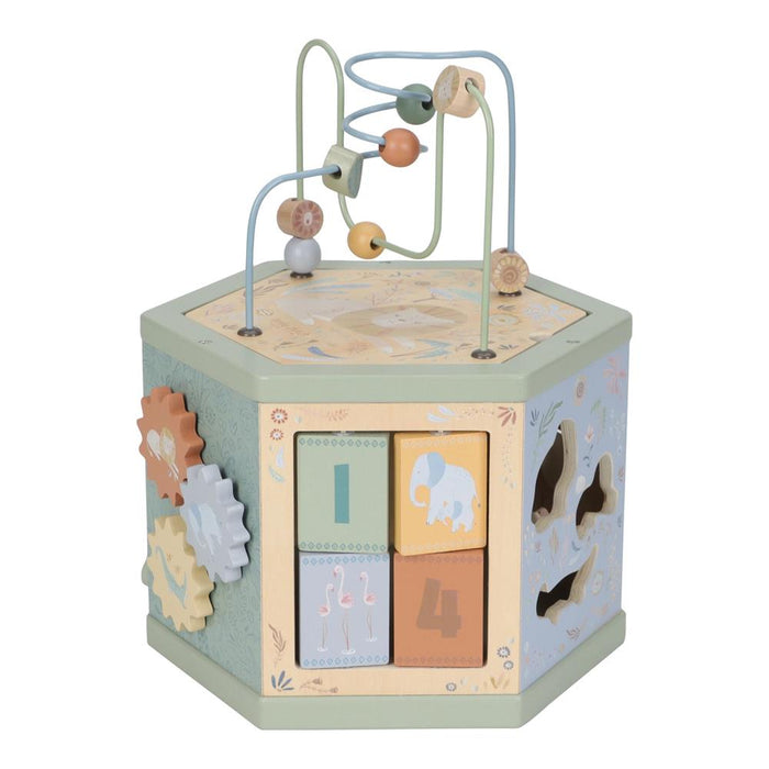 Cubo de Atividades em Madeira Little Dutch Safari Friends