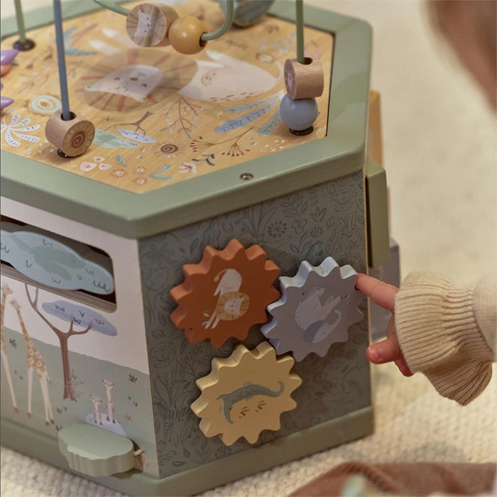 Cubo de Atividades em Madeira Little Dutch Safari Friends