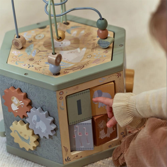 Cubo de Atividades em Madeira Little Dutch Safari Friends