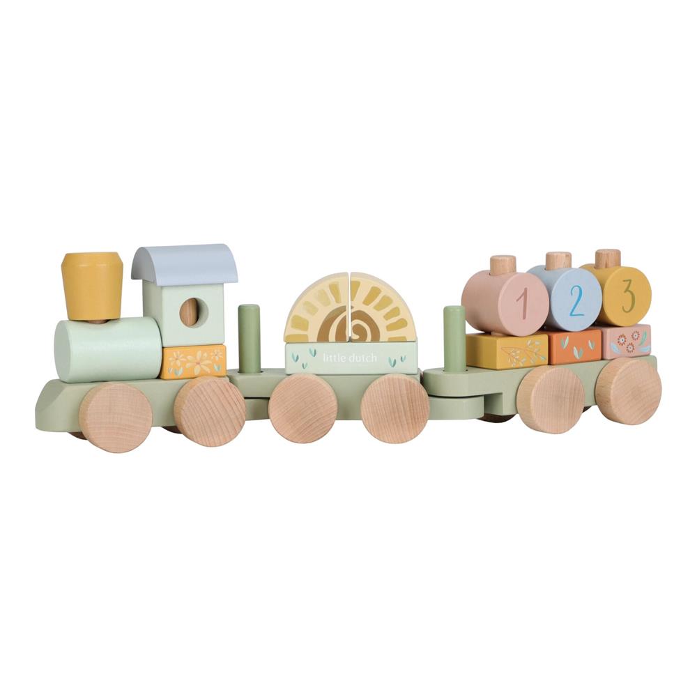 Comboio de Blocos em Madeira Little Dutch Safari Friends