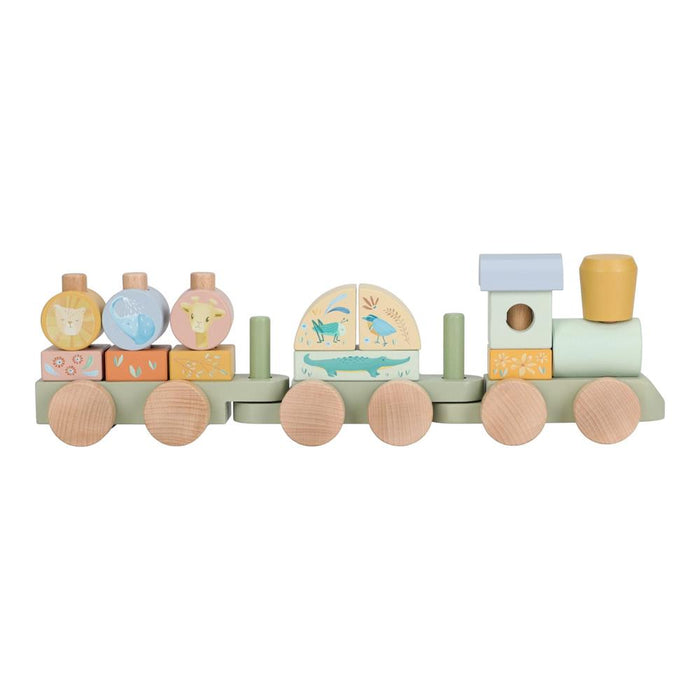 Comboio de Blocos em Madeira Little Dutch Safari Friends