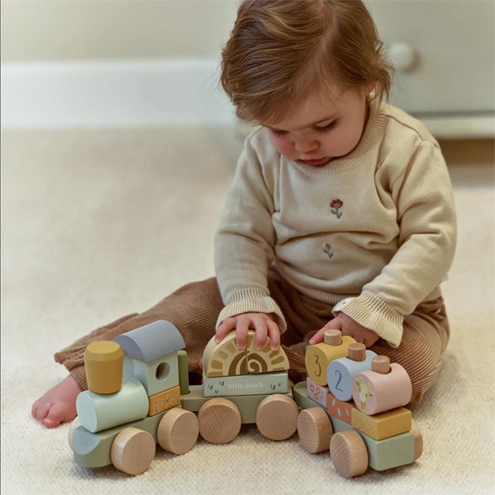 Comboio de Blocos em Madeira Little Dutch Safari Friends