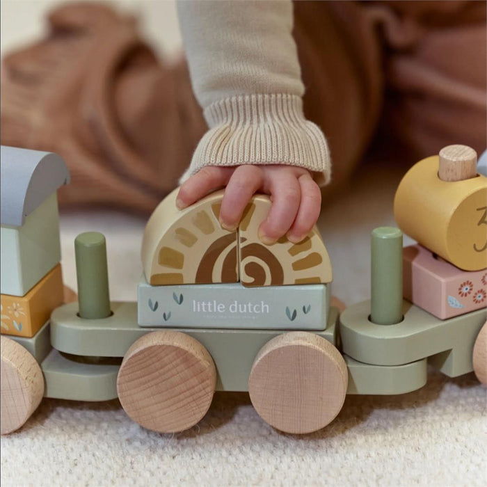 Comboio de Blocos em Madeira Little Dutch Safari Friends