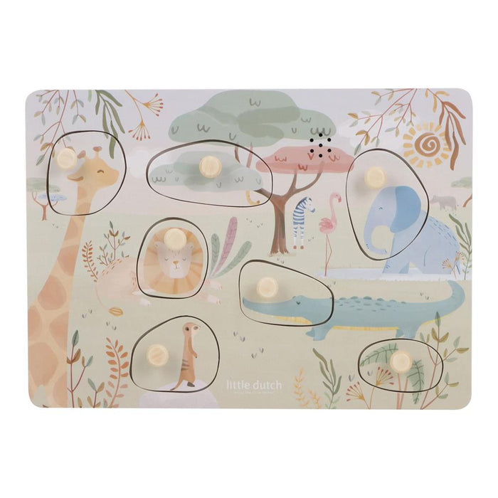 Puzzle com Som em Madeira Little Dutch Safari Friends