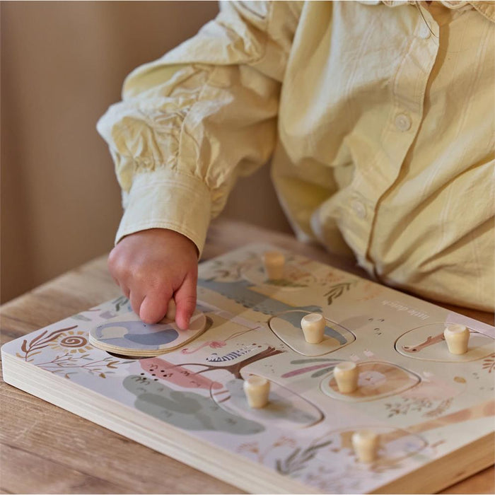 Puzzle com Som em Madeira Little Dutch Safari Friends