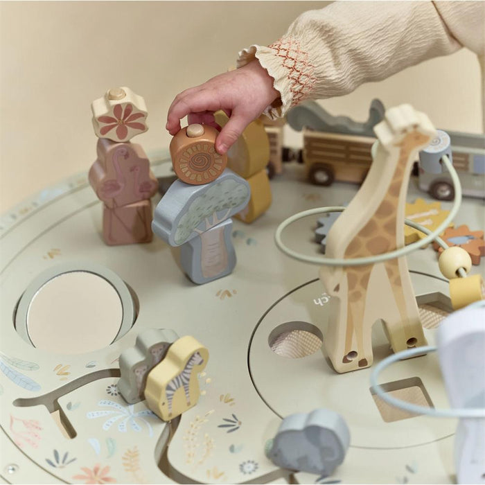Mesa de Atividades XL em Madeira Little Dutch Safari Friends