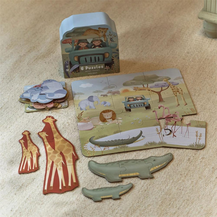 6 Puzzles Little Dutch Safari Friends 2 a 9 Peças