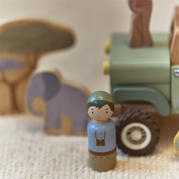 Carro com Animais em Madeira Little Dutch Safari Friends