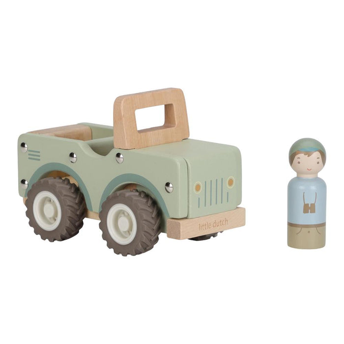 Carro com Figura em Madeira Little Dutch Safari Friends