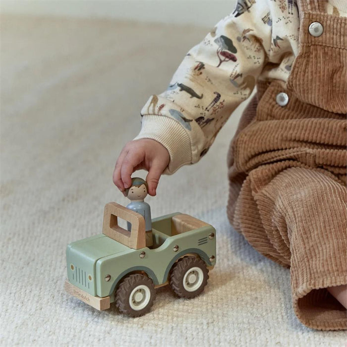 Carro com Figura em Madeira Little Dutch Safari Friends