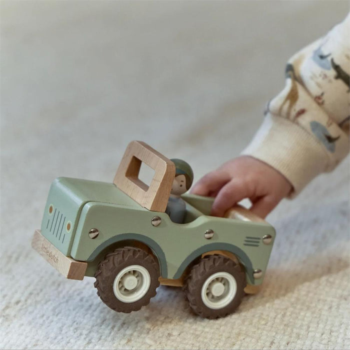 Carro com Figura em Madeira Little Dutch Safari Friends