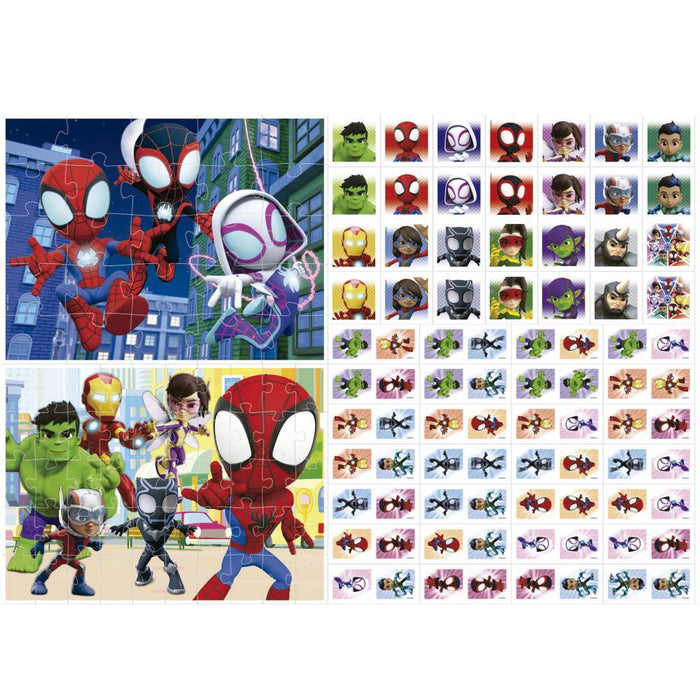 Super Pack 4em1 Educa Spidey & Amazing Friends - 2 Puzzles + Jogos da Memo e Dominó