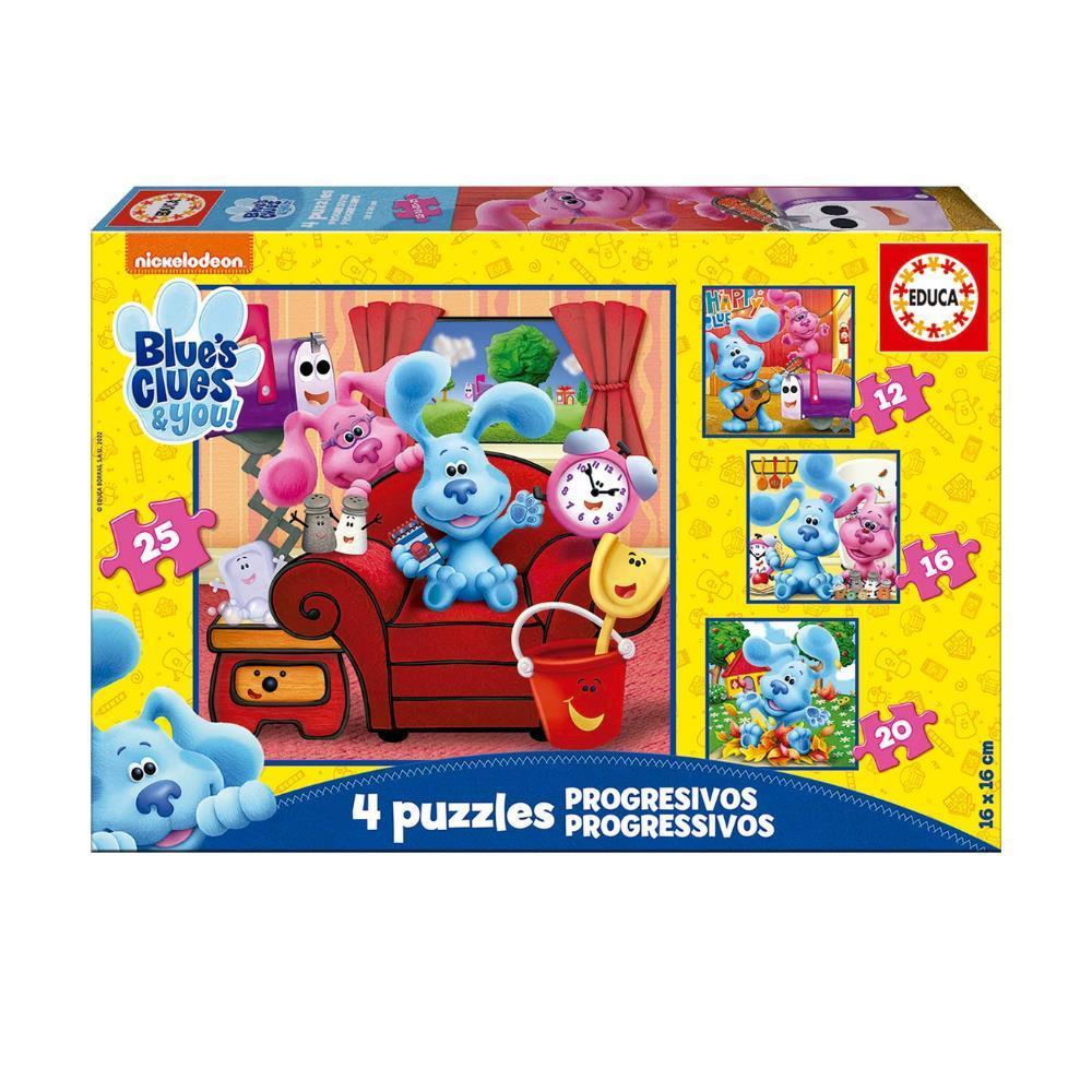 4 Educa Progressive Puzzles Blue's Clues & You! 12 to 25 Pieces