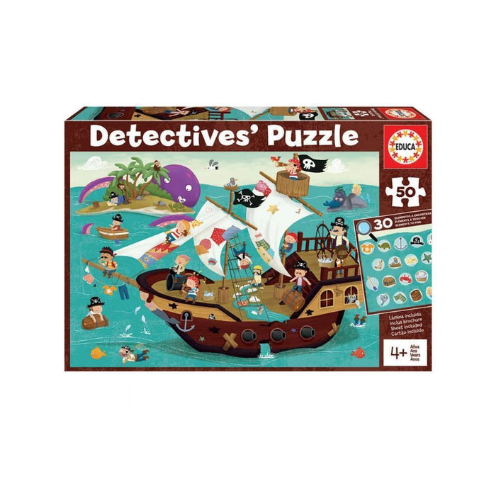 Puzzle Educa Detetive Barco Pirata 50 Peças