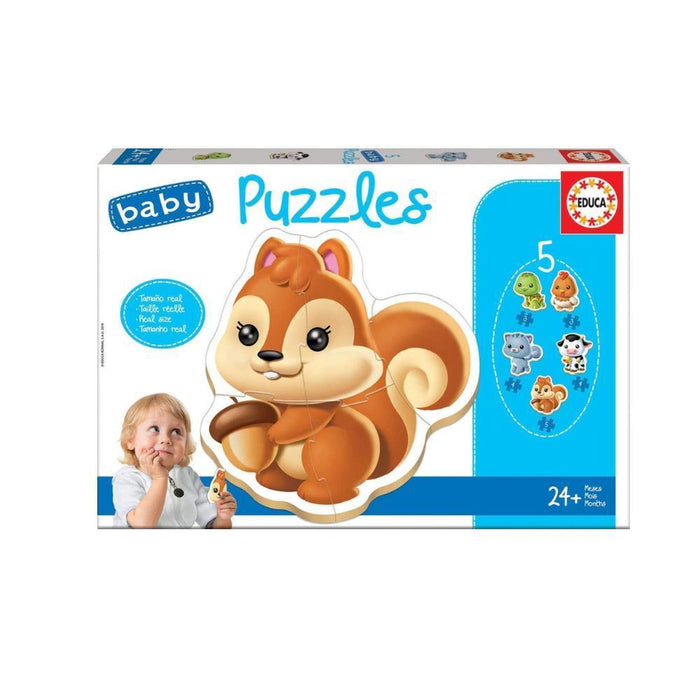 5 Puzzles Educa Baby Animais Esquilo 3-5 Peças