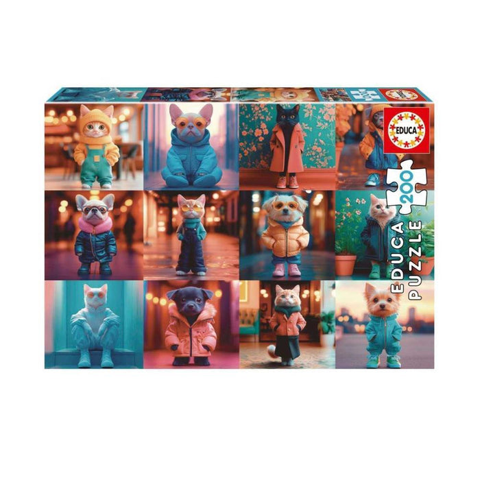 Puzzle Educa Animais da Moda 200 Peças