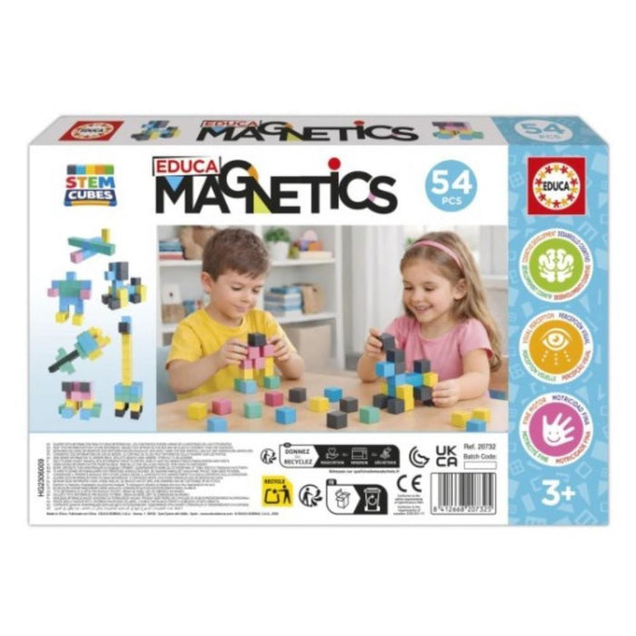Jogo de Construções Magnéticas Educa Stem Cubes 54 Peças