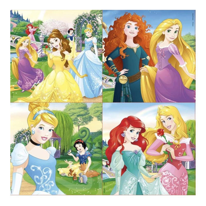 Mala com 4 Puzzles Progressivos Educa Disney Princess 12 a 25 Peças