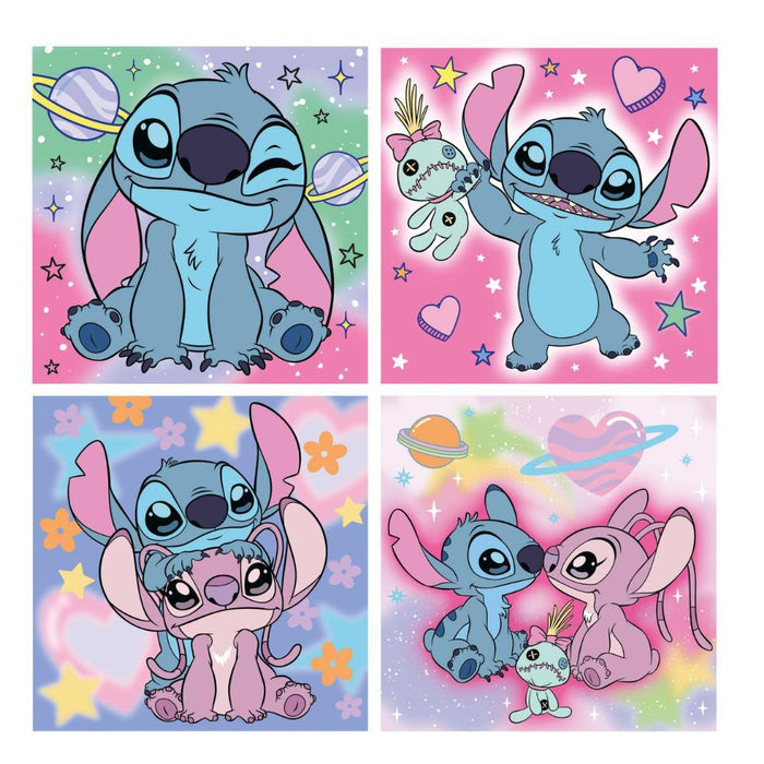 Mala com 4 Puzzles Progressivos Educa Stitch 12 a 25 Peças