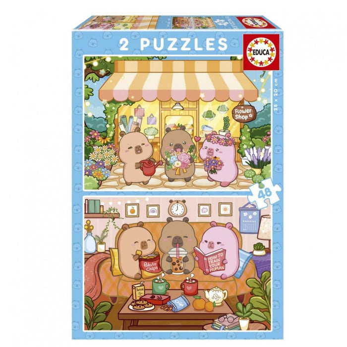 2 Puzzles Educa Capivaras 48 peças