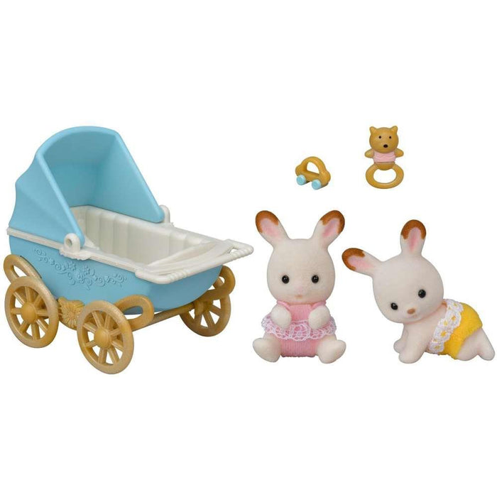 Carrinho dos Gémeos da Família Coelhos de Chocolate Sylvanian Families