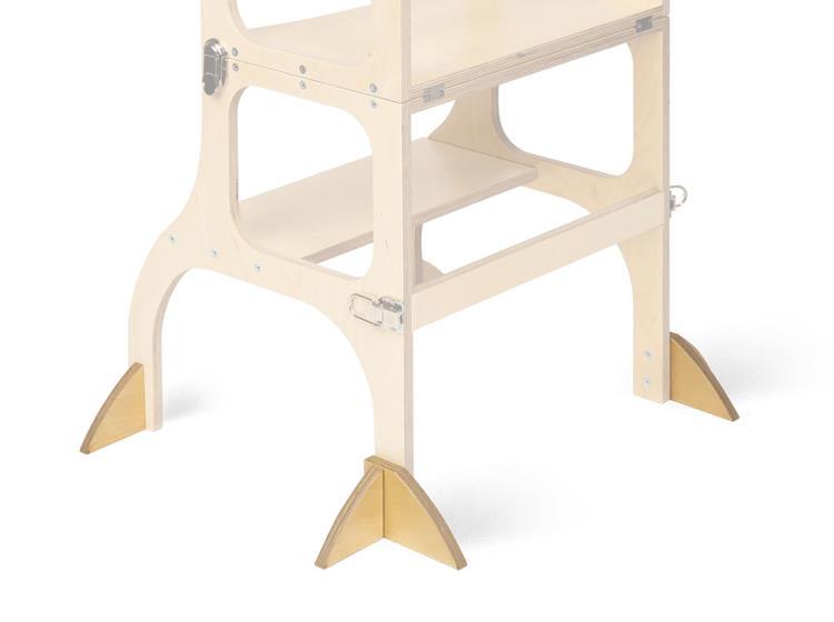 Soporte adicional para la torre de aprendizaje Ette Tete en madera natural.
