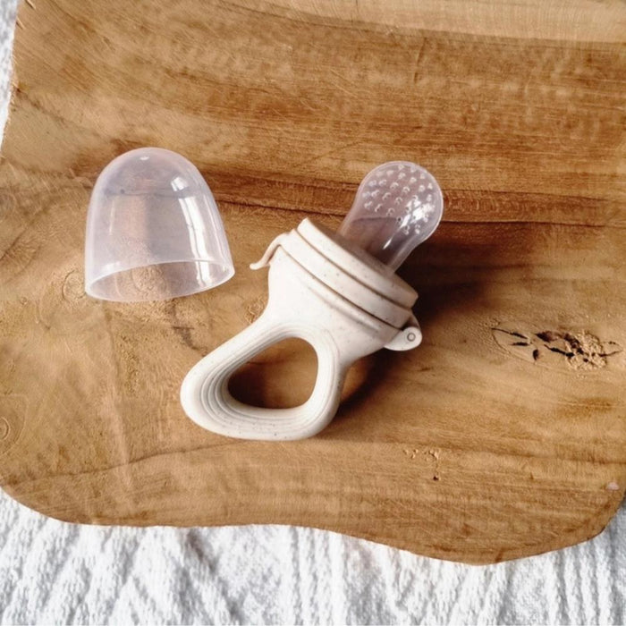 Rammelaartje Dispensador de alimentos con tapa y estuche, color beige