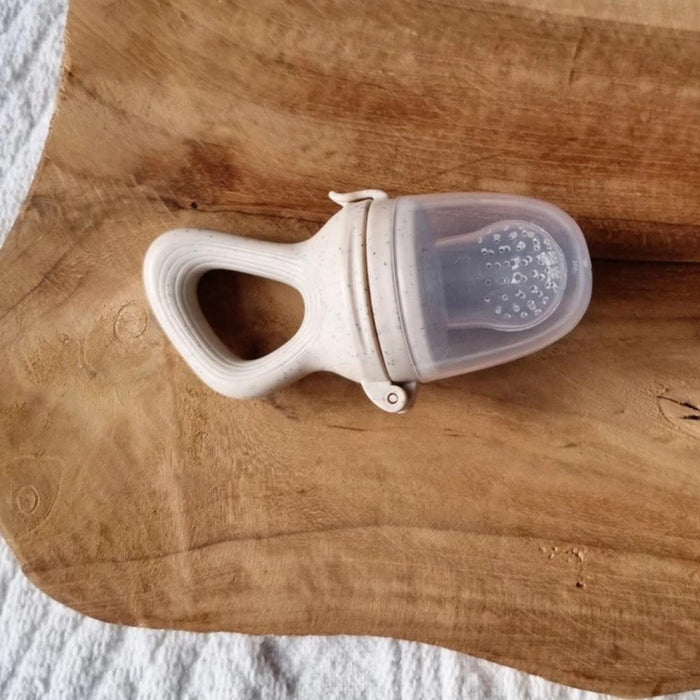 Rammelaartje Dispensador de alimentos con tapa y estuche, color beige
