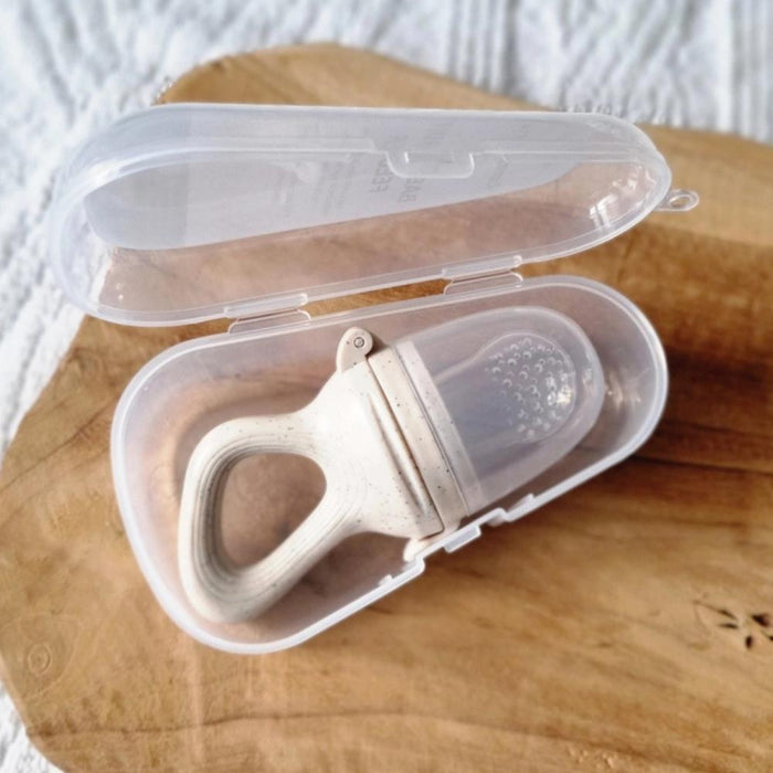 Rammelaartje Dispensador de alimentos con tapa y estuche, color beige