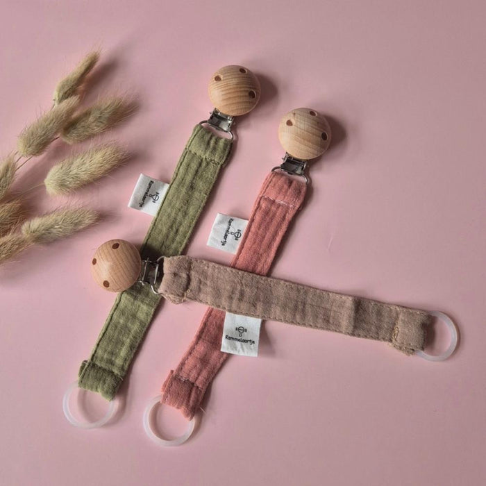 Corrente para Chupeta em Algodão Rammelaartje Sand