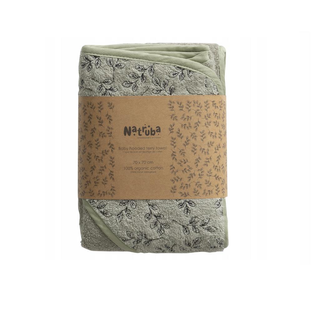 Toalha de Banho com Capuz em Algodão Natruba com Capuz Green 70x70cm