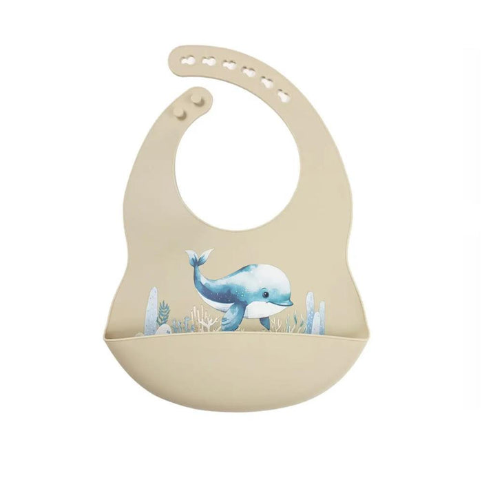 Babete de Silicone Rammelaartje Whale Beige