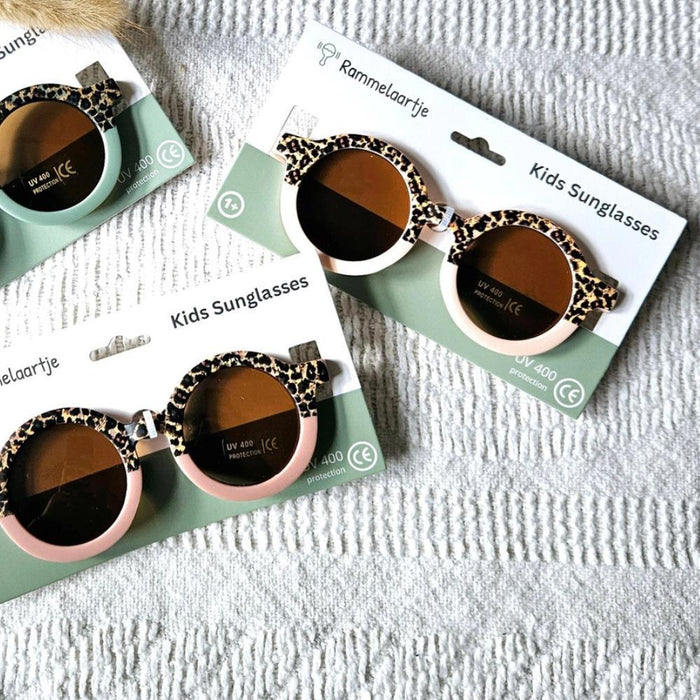 Óculos de Sol Redondos Rammelaartje Soft Pink/Leopard UV400